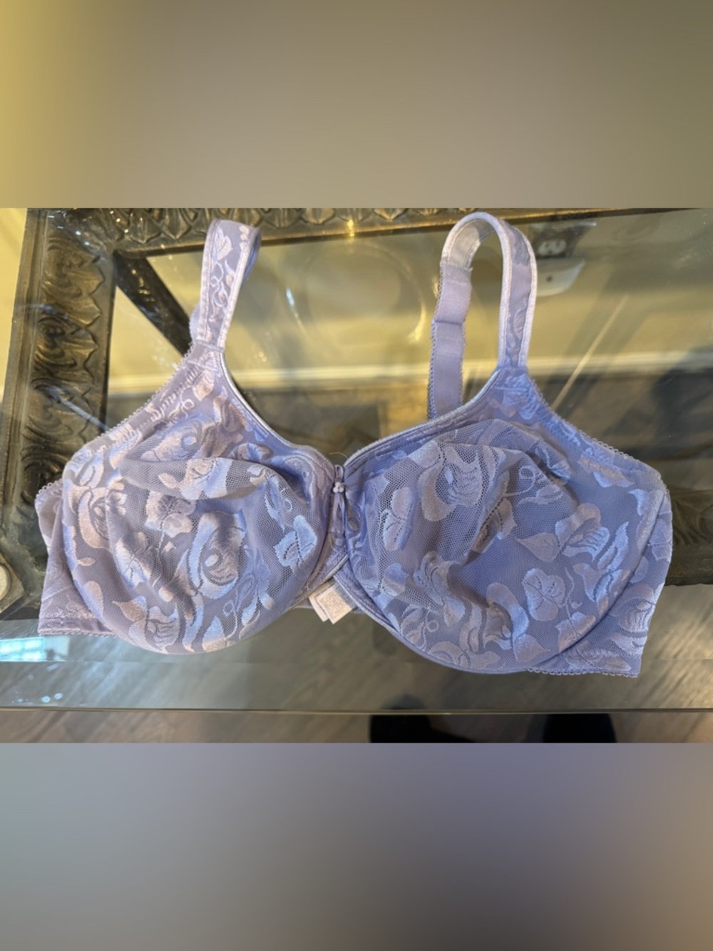 Walcoal Delicate Lavender Lace Full-Coverage Underwire Bra - Awareness Bra 38D